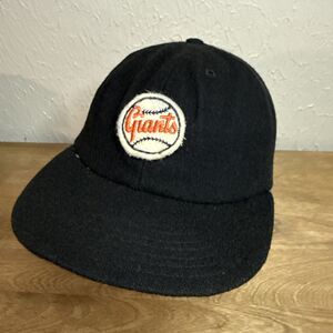 Vintage 60s San Francisco Giants Baseball Cap Wool Black Stitched Hat MLB